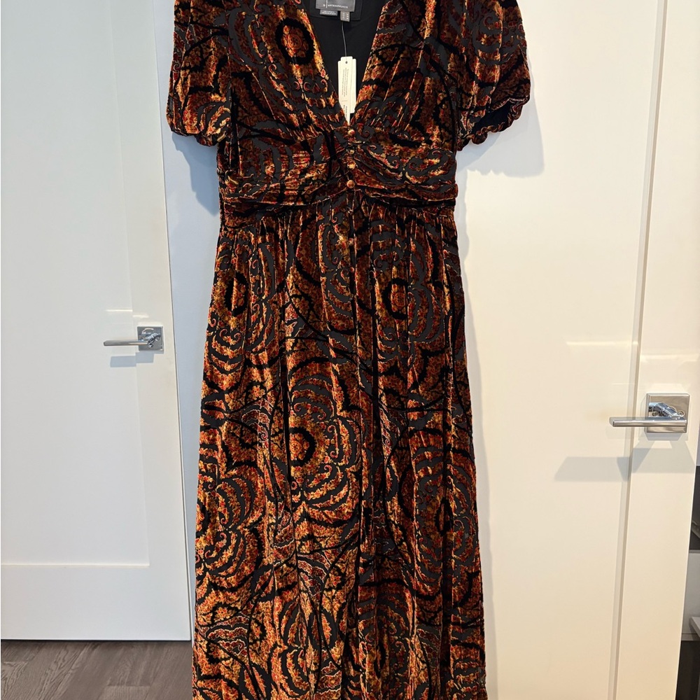 NWT Anthropologie Elegant Velvet Patterned Dress